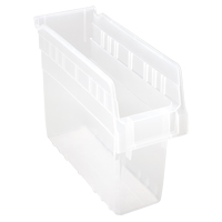 Store-Max Shelf Bins, 4-3/8" W x 8" H x 11-5/8" D, Clear, 44 lbs. Capacity Groupe Belzile Dickner