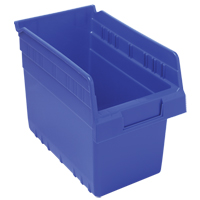 Store-Max Shelf Bins, 6-5/8" W x 8" H x 11-5/8" D, Blue, 44 lbs. Capacity Groupe Belzile Dickner