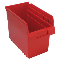 Store-Max Shelf Bins, 6-5/8" W x 8" H x 11-5/8" D, Red, 44 lbs. Capacity Groupe Belzile Dickner