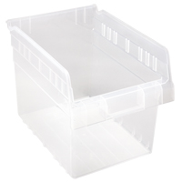 Store-Max Shelf Bins, 8-3/8" W x 8" H x 11-5/8" D, Clear, 44 lbs. Capacity Groupe Belzile Dickner