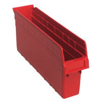 Store-Max Shelf Bins, 4-3/8" W x 8" H x 17-7/8" D, Red, 56 lbs. Capacity Groupe Belzile Dickner