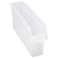 Store-Max Shelf Bins, 4-3/8" W x 8" H x 17-7/8" D, Clear, 56 lbs. Capacity Groupe Belzile Dickner