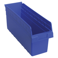 Store-Max Shelf Bins, 6-5/8" W x 8" H x 17-7/8" D, Blue, 56 lbs. Capacity Groupe Belzile Dickner