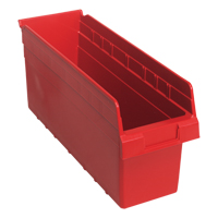 Store-Max Shelf Bins, 6-5/8" W x 8" H x 17-7/8" D, Red, 56 lbs. Capacity Groupe Belzile Dickner