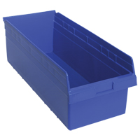 Store-Max Shelf Bins, 11-1/8" W x 8" H x 23-5/8" D, Blue, 68 lbs. Capacity Groupe Belzile Dickner