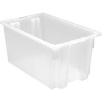 Heavy-Duty Stack & Nest Tote, 12" x 19.5" x 23.5", Clear CG092 | Dickner Inc
