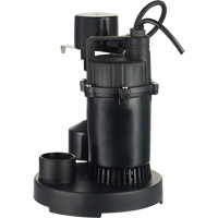 Thermoplastic Submersible Sump Pump, 2560 GPH, 115 V, 4.6 A, 1/3 HP Groupe Belzile Dickner