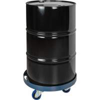 Drum Dolly, Steel, 1400 lbs. Capacity, 24" Diameter, Blue Elastic Casters Groupe Belzile Dickner