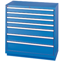 Armoires de rangement avec tiroirs, 7 tiroirs, 40-1/4" la x 22-1/2" p x 41-3/4" h, Bleu brillant Groupe Belzile Dickner