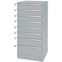 Armoires de rangement avec tiroirs, 8 tiroirs, 28-1/4" la x 28-1/2" p x 59-1/2" h, Gris Groupe Belzile Dickner