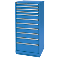 Armoires de rangement avec tiroirs, 11 tiroirs, 28-1/4" la x 28-1/2" p x 59-1/2" h, Bleu brillant Groupe Belzile Dickner