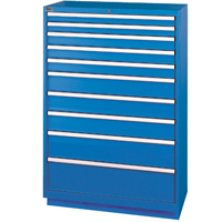 Armoires de rangement avec tiroirs, 10 tiroirs, 40-1/4" la x 22-1/2" p x 59-1/2" h, Bleu brillant Groupe Belzile Dickner