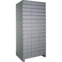 Industrial Drawer Cabinets With Base, 90 Drawers, 34-1/8" W x 12-1/4" D x 69-1/8" H, Grey Groupe Belzile Dickner