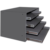 Casiers pour boîtes à compartiments, Acier, 4 compartiments, 20" la x 15-3/4" p, 15" h, Gris FI361 | Dickner Inc