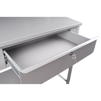 Open Floor Style Shop Desk, 34-1/2" W x 30" D x 53" H, Grey Groupe Belzile Dickner