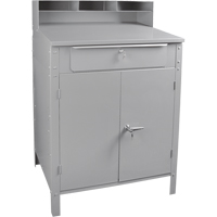 Cabinet Style Shop Desk, 34-1/2" W x 30" D x 53" H, Grey FI520 | Dickner Inc