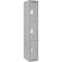 Casiers Clean Line, 3 niveaux, 12" x 18" x 72", Acier, Gris, Rivet (assembl&eacute;) Groupe Belzile Dickner