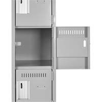 Clean Line Lockerette, 6 -tier, Bank of 4, 48" x 18" x 82", Steel, Charcoal, Rivet (Assembled) Groupe Belzile Dickner