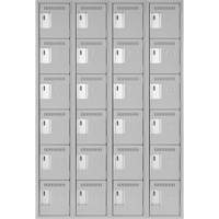 Clean Line Lockerettes, 6 -tier, Bank of 4, 48" x 18" x 72", Steel, Grey, Rivet (Assembled) Groupe Belzile Dickner