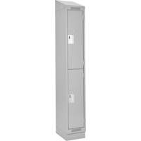 Clean Line Lockers, 2 -tier, 12" x 18" x 82", Steel, Grey, Rivet (Assembled) Groupe Belzile Dickner