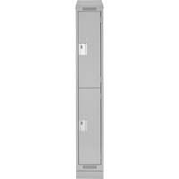 Clean Line Lockers, 2 -tier, 12" x 18" x 82", Steel, Grey, Rivet (Assembled) Groupe Belzile Dickner