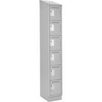 Clean Line Lockerette, 6 -tier, 12" x 18" x 82", Steel, Grey, Rivet (Assembled) Groupe Belzile Dickner