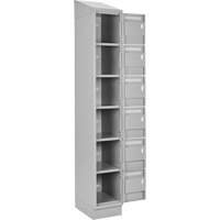 Clean Line Lockerette, 6 -tier, Bank of 4, 48" x 18" x 82", Steel, Grey, Rivet (Assembled) Groupe Belzile Dickner