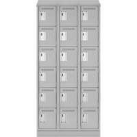 Clean Line Lockerette, 6 -tier, Bank of 3, 36" x 18" x 82", Steel, Grey, Rivet (Assembled) Groupe Belzile Dickner