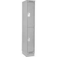 Casiers Clean Line, 2 niveaux, 12" x 18" x 76", Acier, Gris, Rivet (assembl&eacute;) Groupe Belzile Dickner