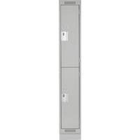 Casiers Clean Line, 2 niveaux, 12" x 18" x 76", Acier, Gris, Rivet (assembl&eacute;) Groupe Belzile Dickner