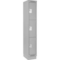 Casiers Clean Line, 3 niveaux, 12" x 18" x 76", Acier, Gris, Rivet (assembl&eacute;) Groupe Belzile Dickner