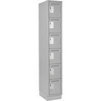 Clean Line Lockerette, 6 -tier, 12" x 18" x 76", Steel, Grey, Rivet (Assembled) Groupe Belzile Dickner