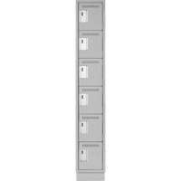Clean Line Lockerette, 6 -tier, 12" x 18" x 76", Steel, Grey, Rivet (Assembled) Groupe Belzile Dickner