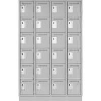 Clean Line Lockerette, 6 -tier, Bank of 4, 48" x 18" x 76", Steel, Grey, Rivet (Assembled) Groupe Belzile Dickner