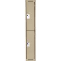 Casiers Clean Line, 2 niveaux, 12" x 18" x 72", Acier, Beige, Rivet (assembl&eacute;) Groupe Belzile Dickner