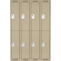 Casiers Clean Line, 2 niveaux, Bloc de 4, 48" x 18" x 72", Acier, Beige, Rivet (assembl&eacute;) Groupe Belzile Dickner