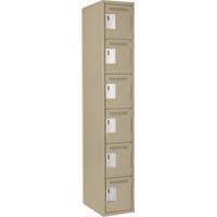 Petits casiers Clean Line, 6 niveaux, 12" x 18" x 72", Acier, Beige, Rivet (assembl&eacute;) Groupe Belzile Dickner