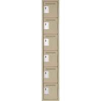 Petits casiers Clean Line, 6 niveaux, 12" x 18" x 72", Acier, Beige, Rivet (assembl&eacute;) Groupe Belzile Dickner