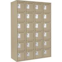 Clean Line Lockerette, 6 -tier, Bank of 4, 48" x 18" x 72", Steel, Beige, Rivet (Assembled) Groupe Belzile Dickner