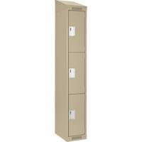 Casiers Clean Line, 3 niveaux, 12" x 18" x 78", Acier, Beige, Rivet (assembl&eacute;) Groupe Belzile Dickner