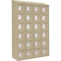 Clean Line Lockerette, 6 -tier, Bank of 4, 48" x 18" x 78", Steel, Beige, Rivet (Assembled) Groupe Belzile Dickner