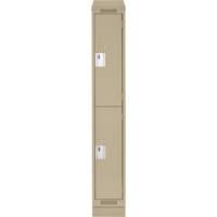 Clean Line Lockers, 2 -tier, 12" x 18" x 82", Steel, Beige, Rivet (Assembled) Groupe Belzile Dickner
