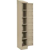 Clean Line Lockerette , 6 -tier, Bank of 4, 48" x 18" x 82", Steel, Beige, Rivet (Assembled) Groupe Belzile Dickner