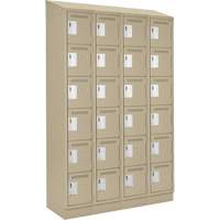 Clean Line Lockerette , 6 -tier, Bank of 4, 48" x 18" x 82", Steel, Beige, Rivet (Assembled) Groupe Belzile Dickner
