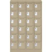 Clean Line Lockerette , 6 -tier, Bank of 4, 48" x 18" x 82", Steel, Beige, Rivet (Assembled) Groupe Belzile Dickner