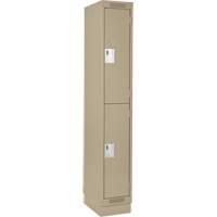 Casiers Clean Line, 2 niveaux, 12" x 18" x 76", Acier, Beige, Rivet (assembl&eacute;) Groupe Belzile Dickner
