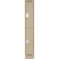 Casiers Clean Line, 2 niveaux, 12" x 18" x 76", Acier, Beige, Rivet (assembl&eacute;) Groupe Belzile Dickner