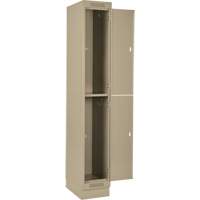 Casiers Clean Line, 2 niveaux, Bloc de 4, 48" x 18" x 76", Acier, Beige, Rivet (assembl&eacute;) Groupe Belzile Dickner