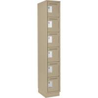 Clean Line Lockerette, 6 -tier, 12" x 18" x 76", Steel, Beige, Rivet (Assembled) Groupe Belzile Dickner
