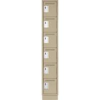 Clean Line Lockerette, 6 -tier, 12" x 18" x 76", Steel, Beige, Rivet (Assembled) Groupe Belzile Dickner